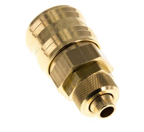 Latón DN 7.2 (Euro) Acoplamiento de aire Toma 8x10 mm Tuerca de unión Doble cierre