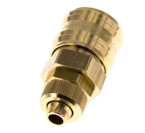 Latón DN 7.2 (Euro) Acoplamiento de aire Toma 8x10 mm Tuerca de unión Doble cierre
