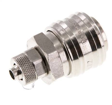 Latón niquelado DN 7.2 (Euro) Racor de acoplamiento de aire Tuerca de unión 6x8 mm