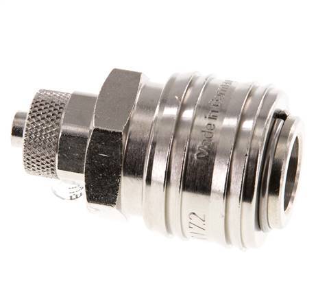 Latón niquelado DN 7.2 (Euro) Racor de acoplamiento de aire Tuerca de unión 6x8 mm