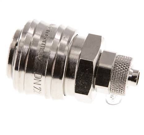 Latón niquelado DN 7.2 (Euro) Racor de acoplamiento de aire Tuerca de unión 6x8 mm