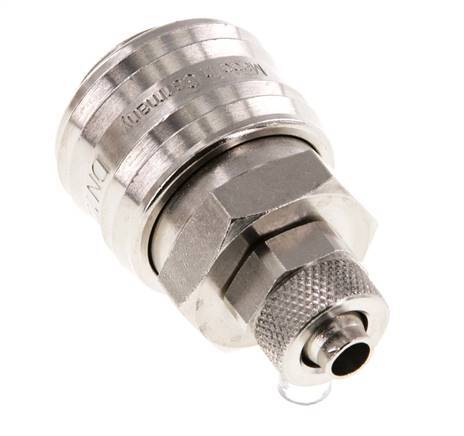 Latón niquelado DN 7.2 (Euro) Racor de acoplamiento de aire Tuerca de unión 6x8 mm