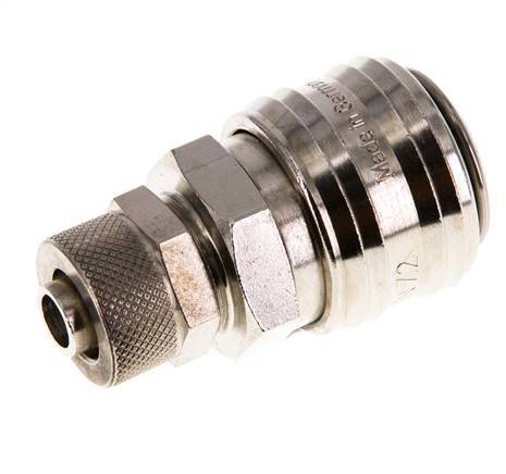 Latón niquelado DN 7,2 (Euro) Racor de acoplamiento de aire Tuerca de unión 8x10 mm