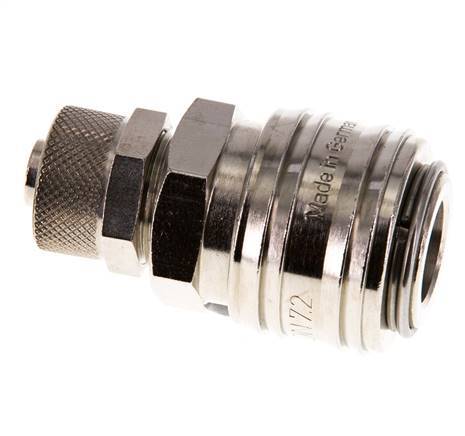 Latón niquelado DN 7,2 (Euro) Racor de acoplamiento de aire Tuerca de unión 8x10 mm