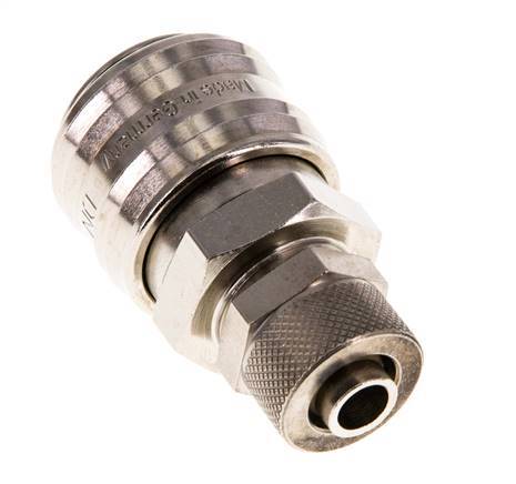 Latón niquelado DN 7,2 (Euro) Racor de acoplamiento de aire Tuerca de unión 8x10 mm