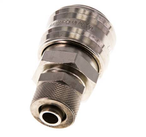 Latón niquelado DN 7,2 (Euro) Racor de acoplamiento de aire Tuerca de unión 8x10 mm