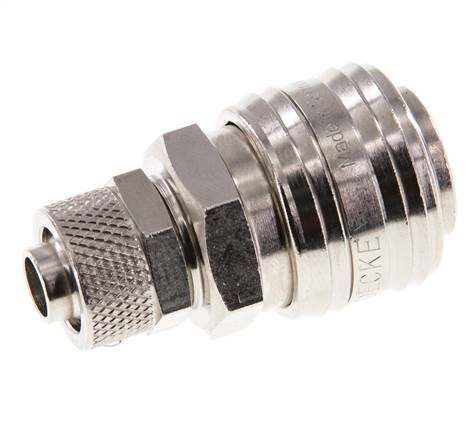 Latón niquelado DN 7,2 (Euro) Racor de acoplamiento de aire Tuerca de unión 9x12 mm