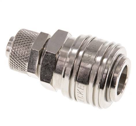 Latón niquelado DN 7,2 (Euro) Racor de acoplamiento de aire Tuerca de unión 9x12 mm