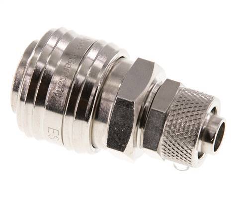Latón niquelado DN 7,2 (Euro) Racor de acoplamiento de aire Tuerca de unión 9x12 mm