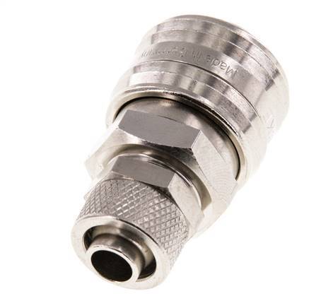 Latón niquelado DN 7,2 (Euro) Racor de acoplamiento de aire Tuerca de unión 9x12 mm