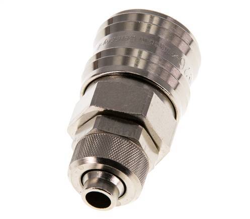 Latón niquelado DN 7,2 (Euro) Racor de acoplamiento de aire Tuerca de unión de 8x10 mm Cierre doble