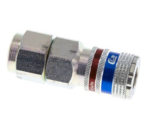 Acero/latón DN 7.6 (7.2 Euro) Acoplamiento de seguridad para aire Enchufe 11x16 mm (streamline) Tuerca de unión