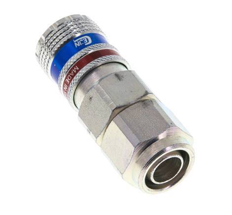 Acero/latón DN 7.6 (7.2 Euro) Acoplamiento de seguridad para aire Enchufe 11x16 mm (streamline) Tuerca de unión