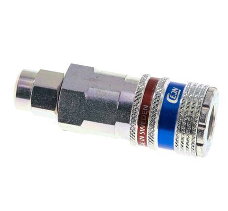Acero/latón DN 7.6 (7.2 Euro) Acoplamiento de seguridad para aire Enchufe 5x8 mm (streamline) Tuerca de unión