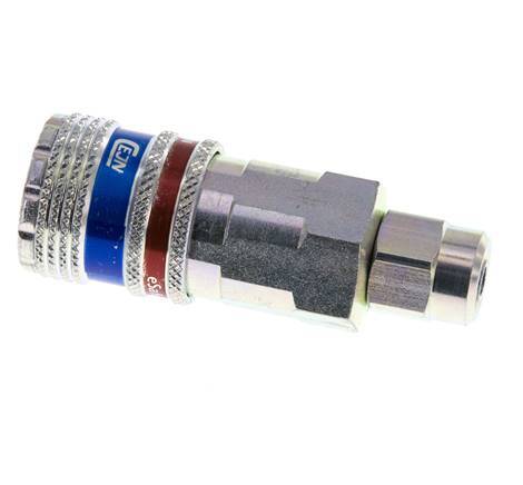 Acero/latón DN 7.6 (7.2 Euro) Acoplamiento de seguridad para aire Enchufe 5x8 mm (streamline) Tuerca de unión