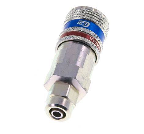 Acero/latón DN 7.6 (7.2 Euro) Acoplamiento de seguridad para aire Enchufe 5x8 mm (streamline) Tuerca de unión