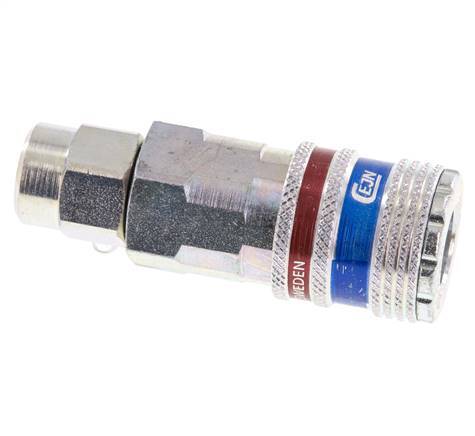 Acero/latón DN 7.6 (7.2 Euro) Acoplamiento de seguridad para aire Enchufe 6.5x10 mm (streamline) Tuerca de unión