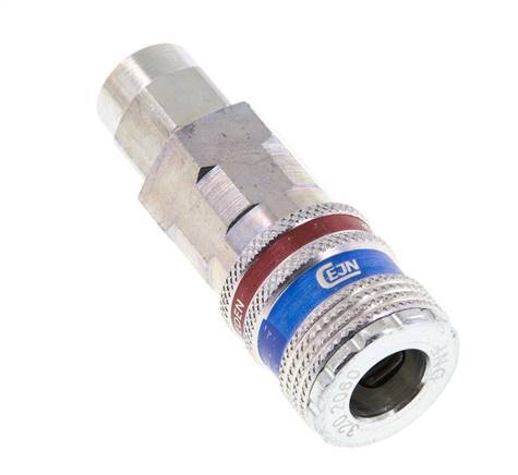 Acero/latón DN 7.6 (7.2 Euro) Acoplamiento de seguridad para aire Enchufe 6.5x10 mm (streamline) Tuerca de unión