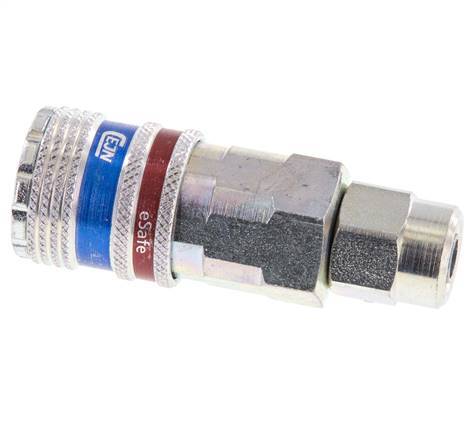 Acero/latón DN 7.6 (7.2 Euro) Acoplamiento de seguridad para aire Enchufe 6.5x10 mm (streamline) Tuerca de unión