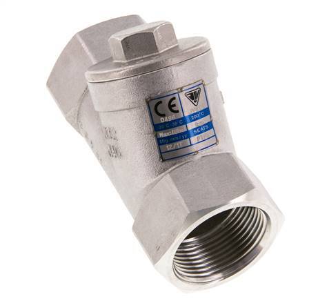 G1-1/4'' Válvula de retención en Y de acero inoxidable 316 PTFE 0.4/0.8-40bar - CLYS