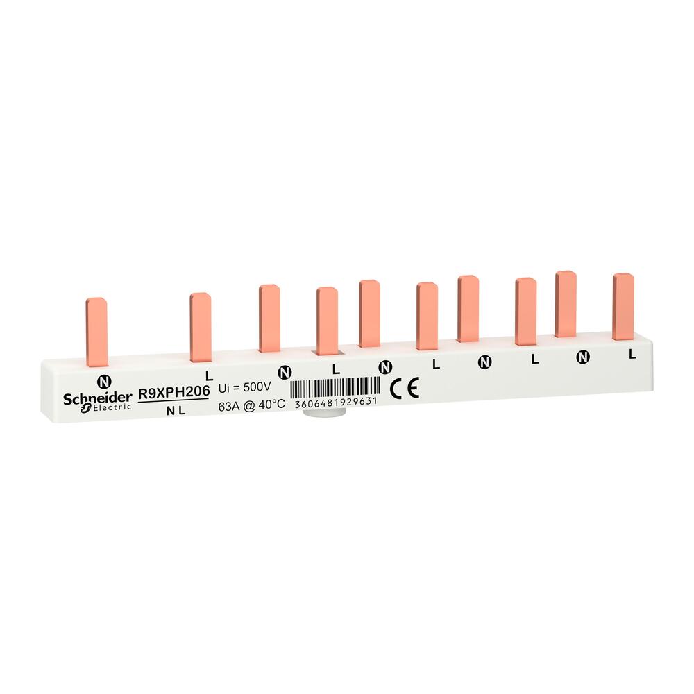 Schneider Electric Merlin Gerin Resi 9 Carril Peine - R9XPH206 [4 Piezas]