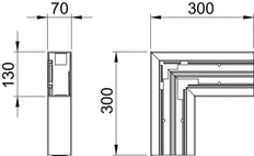 OBO GK Pieza de esquina vertical Canal de pared - 6274520