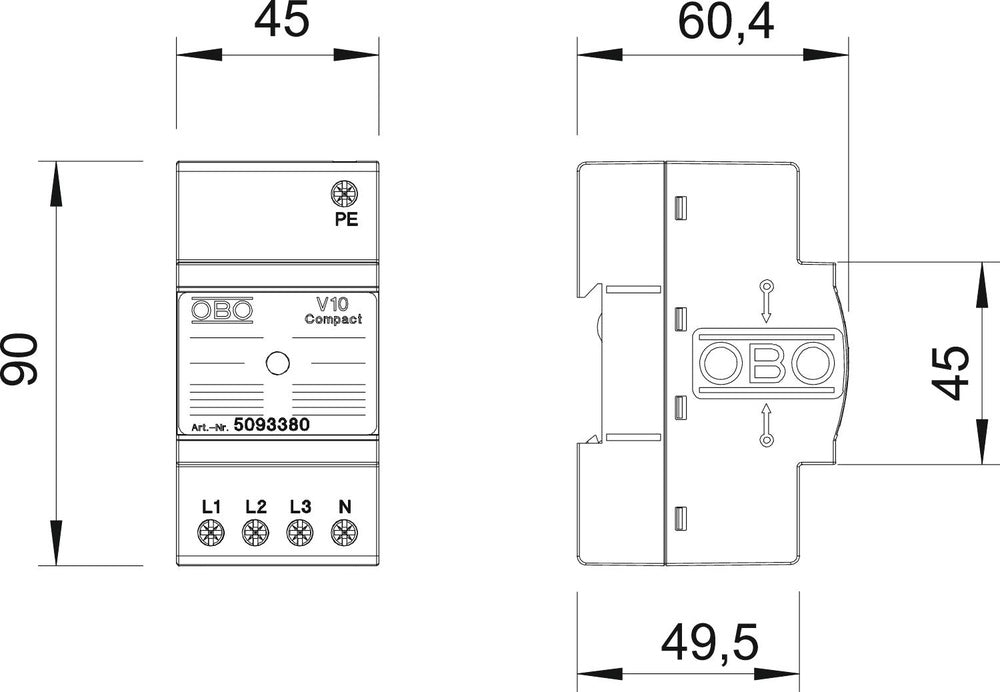 OBO V10 Protector De Sobretensión De Red - 5093380