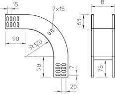 OBO RBV Bandeja portacables curvada/esquinera - 7007059