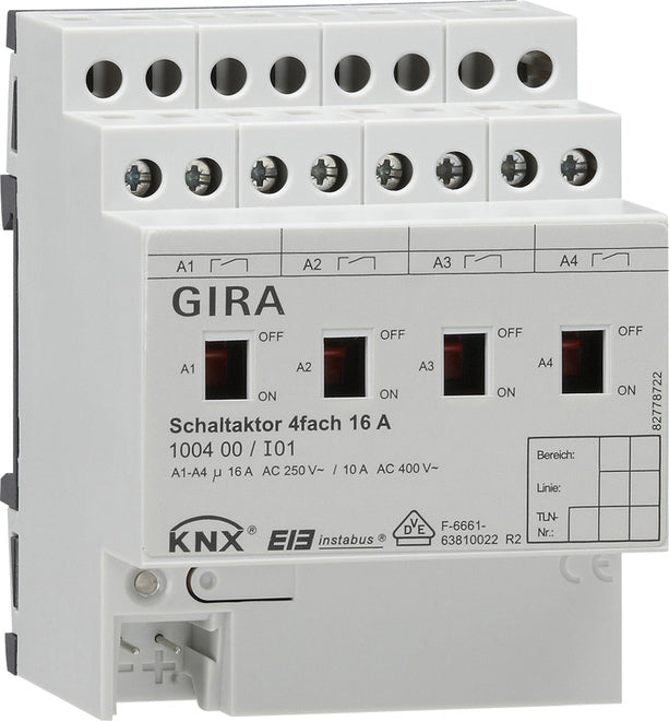 Sistema de bus de actuador de conmutación de carril DIN Gira KNX - 100400