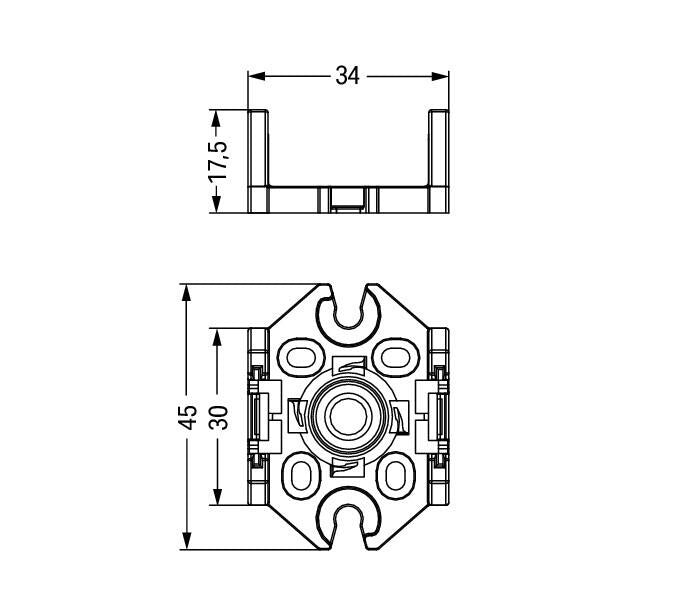 Wago Winsta Midi Base de montaje Columna de suelo - 770-623 [10 Piezas]