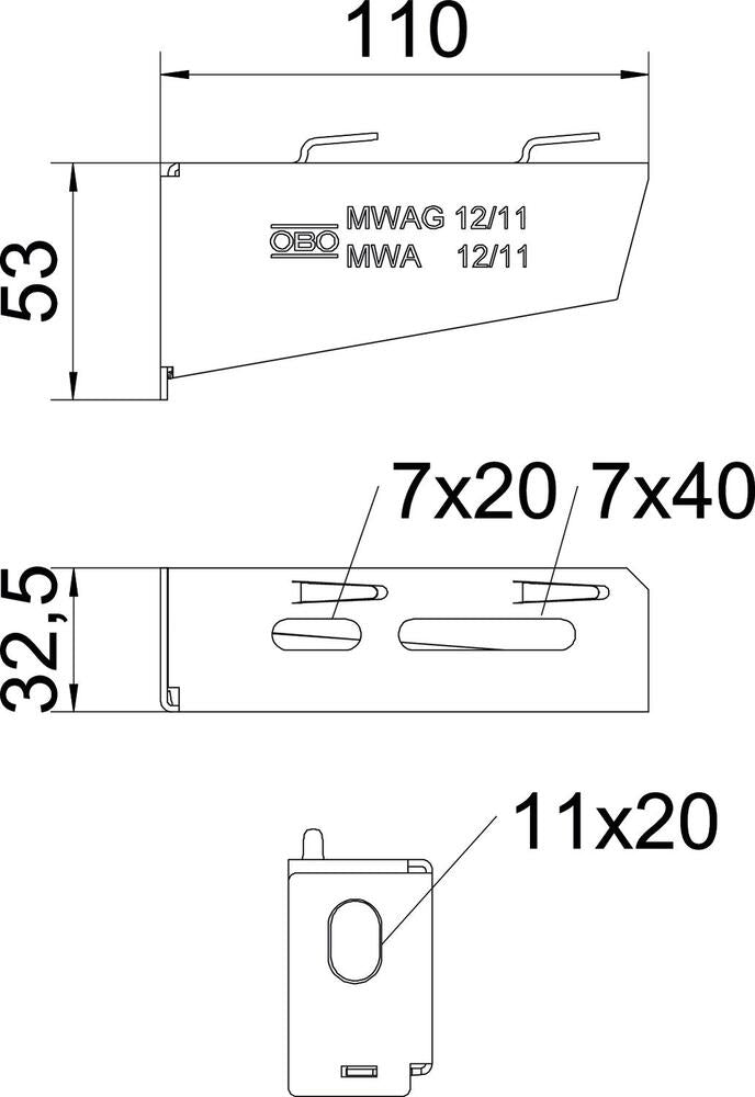 OBO Sistema de soporte de cables de consola MWAG - 6424600