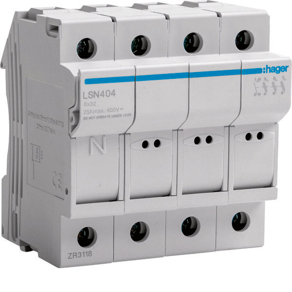 Soporte Hager Para Fusible Cilíndrico - LSN404