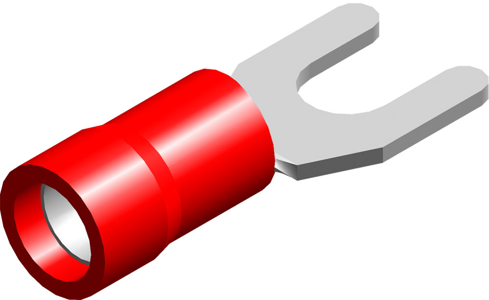 Conex M4 Conector De Horquilla Aislado Rojo 0.5-1.5mm² - CE020103 [100 Piezas]