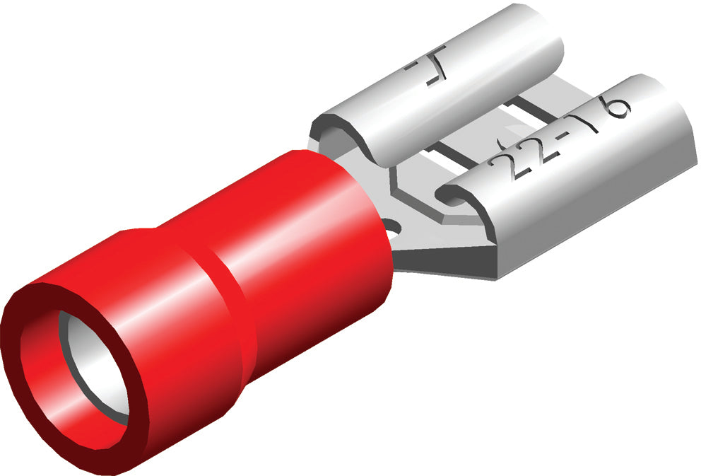 Conector De Espada Aislado Carcasa Roja 0.5-1.5mm² 2.8x0.5 - CE080101 [100 Piezas]