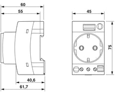 Phoenix Contact Toma De Pared Modular - 0804024