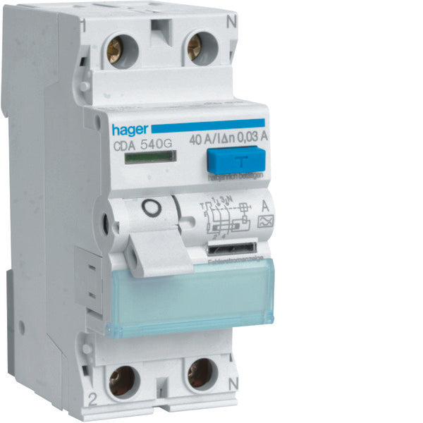 Interruptor De Circuito De Fallo A Tierra Clase A Hager - CDA540G