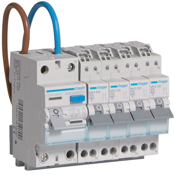 Hager VISION Unidad De Montaje Empotrado Con Disyuntores - VKS04COMBI
