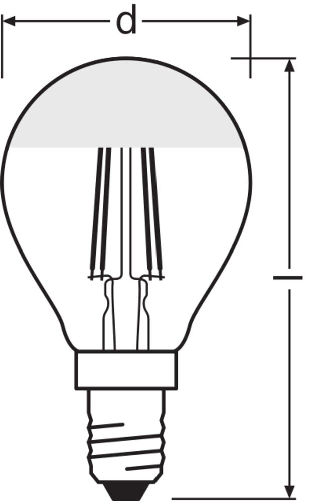 Led Clásico P31 Espejo Corona 4W E14 Plata 827 - 4099854070037