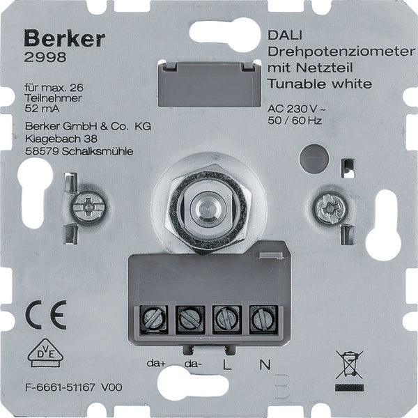 Potenciómetro Hager Berker Para Sistema De Control De Luces - 2998