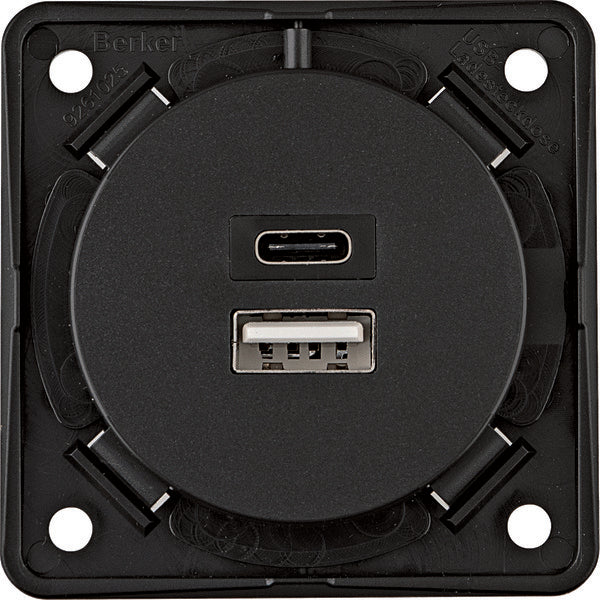 Toma de carga USB-A+C 3A/230V 2 Gang Terminal de tornillo - 926202505