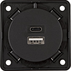 Toma de carga USB-A+C 3A/230V 2 Gang Terminal de tornillo - 926202505