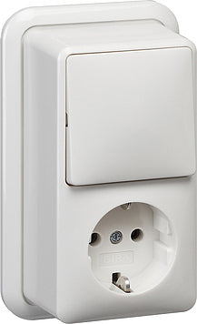 Gira Interruptor combinado de superficie blanco - 017611