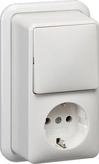 Gira Interruptor combinado de superficie blanco - 017611