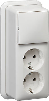 Gira Interruptor Combi Con Doble Toma De Corriente Y Toma De Tierra - 018611