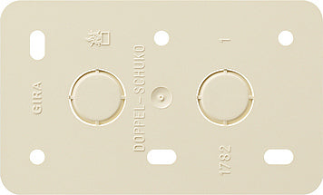 Placa de montaje GIRA Enchufe de pared de 2 vías para montaje en superficie Crema Blanco - 008213