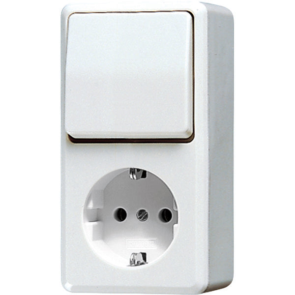 JUNG AP600 Interruptor Combinado Toma RA Alpin Blanco - 676AWW