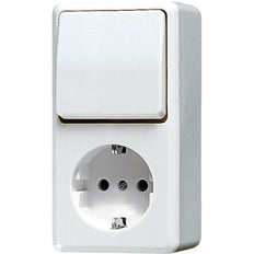 JUNG AP600 Interruptor Combinado Toma RA Alpin Blanco - 676AWW