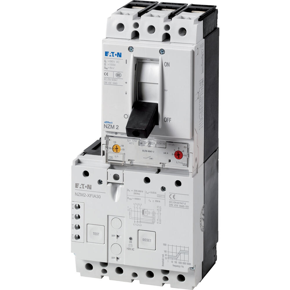 Eaton Interruptor automático 3P 200A 150KA Corriente residual NZM2 - 112628