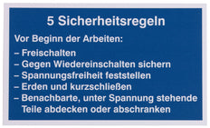 Dehn Sign 5 Reglas de Seguridad en Alemán Material Plástico - 700057