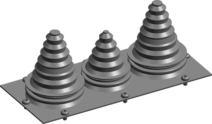 ABB Placa de brida de aluminio con 3 manguitos de soporte de cables - 2CPX046609R9999